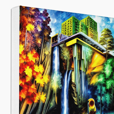 A softcover book showing spray painting on a building.