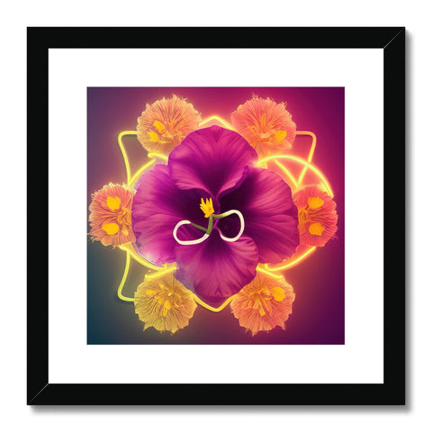 An art print framed flowers on a white background with a picture of a flower.