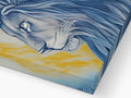 An ocean wave coming towards the shore on a ceramic ceramic tile wall