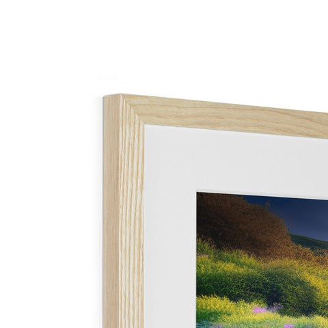 Photo of a large picture frame set with wooden frame on one side.
