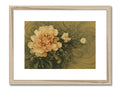 Paper picture of a beautiful floral petal on a yellow and gold framed table
