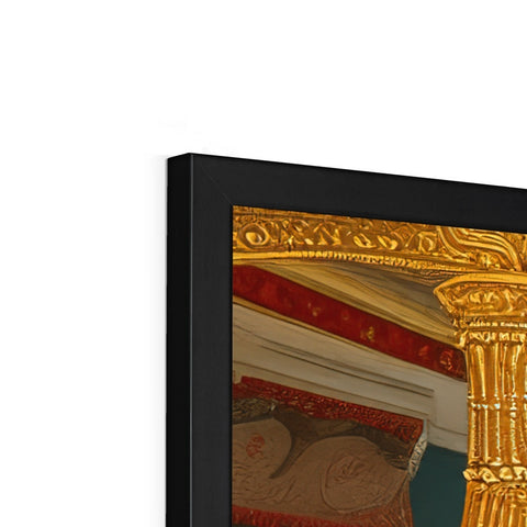 a picture frame with gold and black gold trim and artwork.