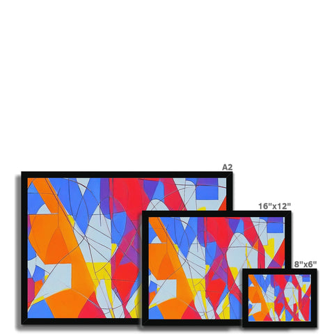 Four piece of wall tiles with an abstract border next to a television in the living room