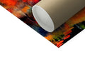 Paper roll wrapped around a roll of wrapping paper on a white toilet paper wrapper.