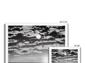Four photos with a black and white picture of a picture of blue sky with sunset over