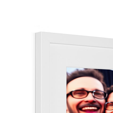 a framed picture of a smile holding a picture of someone in a picture frame
