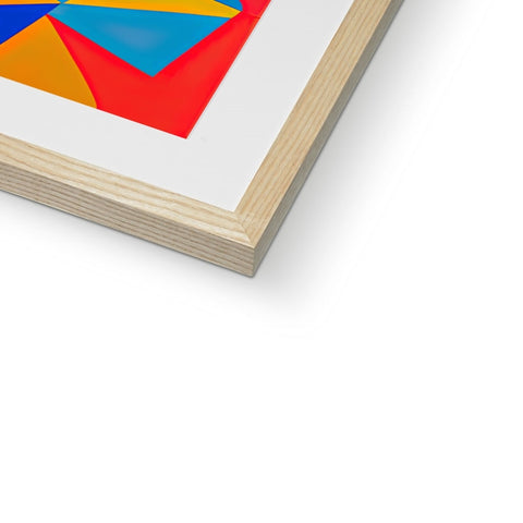 Plain, with an image of an abstract painting on a wooden frame.