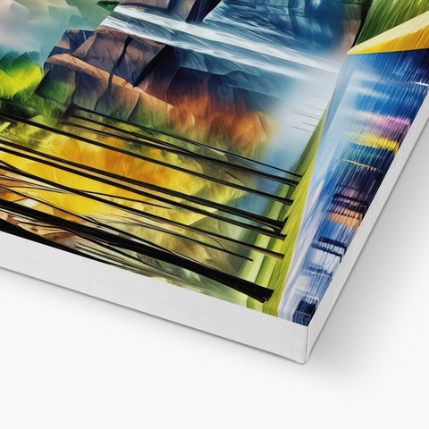 A hardcover book printed with photographs of colorful pictures on it.