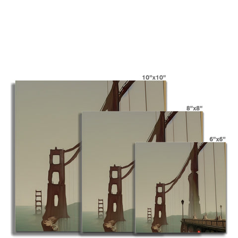 A two dimensional photo of a bridge with two boats in different shapes.