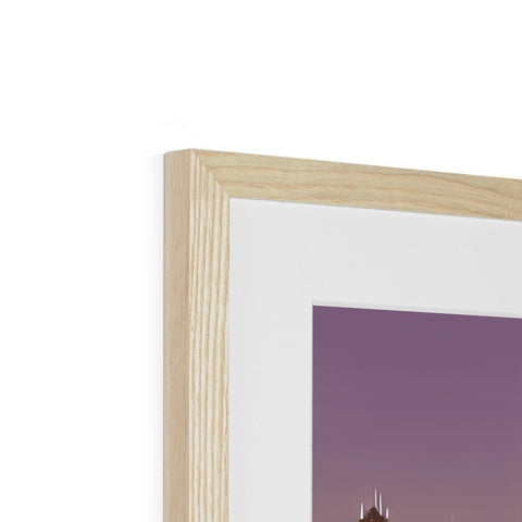 A white picture frame that stands next to wooden frame with wood on top.