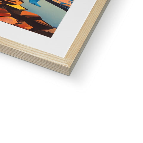 An art print on top of a wall of some wood frames