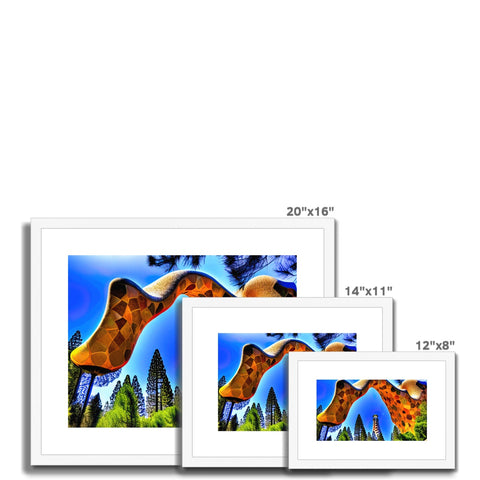 A photo frame with four photographs of two landscapes with wooden frames