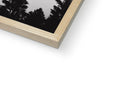 A photo of a picture frame with a large picture with a wood frame and a wooden