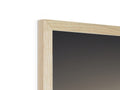 A picture frame made from a white background with some wooden objects.