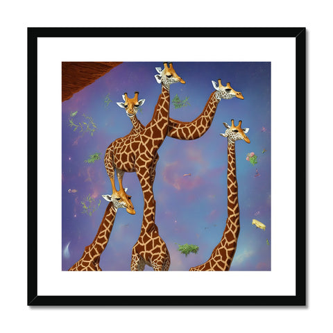 A two giraffes standing on top of tall grass together with other giraffe on