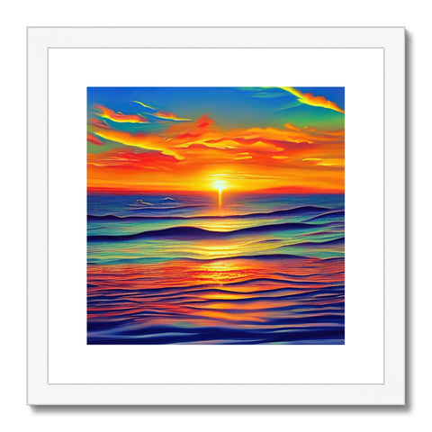 An art print of a sunset with a sunset in the distance.