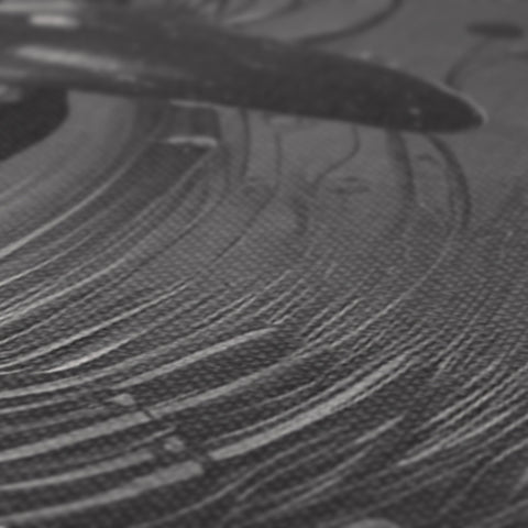 A print of a textured blue line laying down on a table