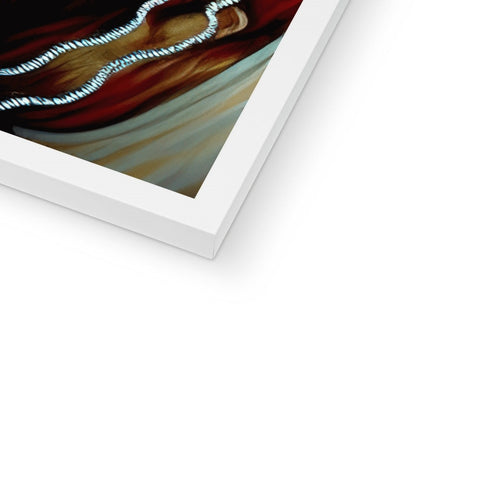 A softcover photograph of an art image with glass beads and chains.