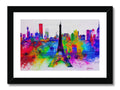 a colorful picture of Paris on a wooden frame