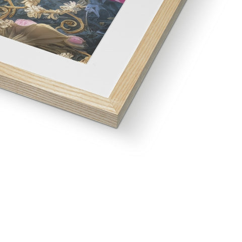 An image of a wood picture frame is attached to a wooden frame.