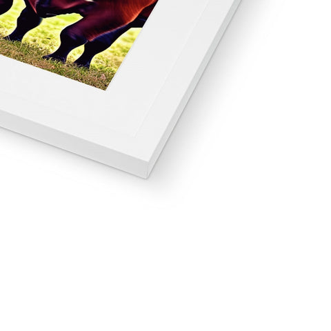 A photograph hangs next to a close up of a horse for a book of a book