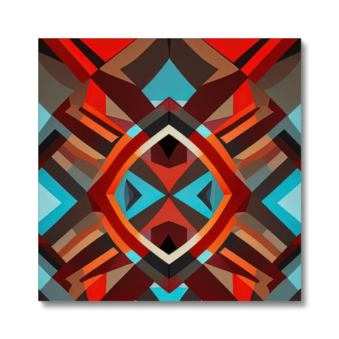 an art print with four different geometric patterns on a tile.