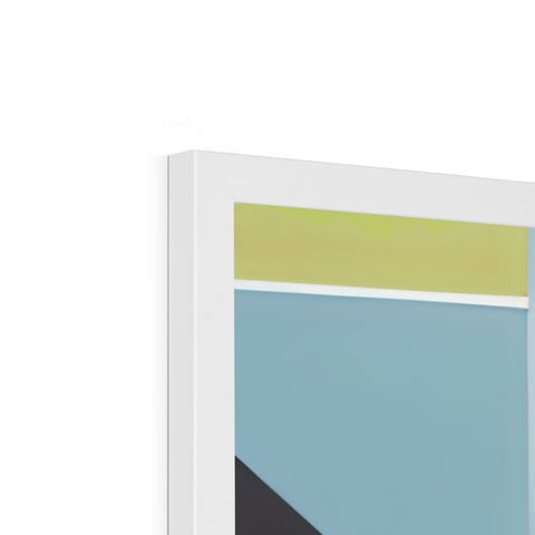 A white greeting card with a picture of a sailboat in a picture frame.