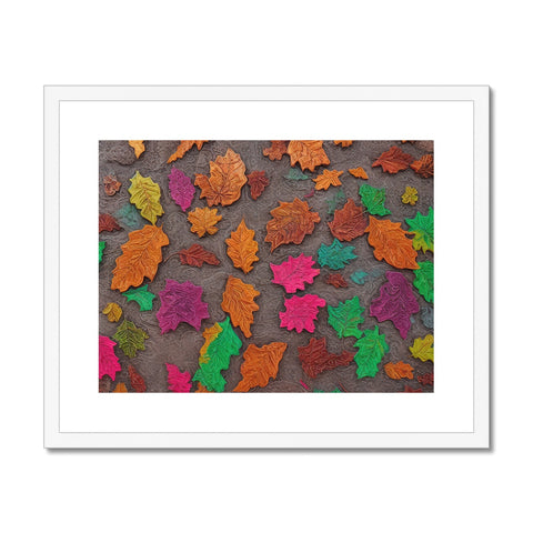 An art print of the leaves in the fall foliage on an  autumn day.