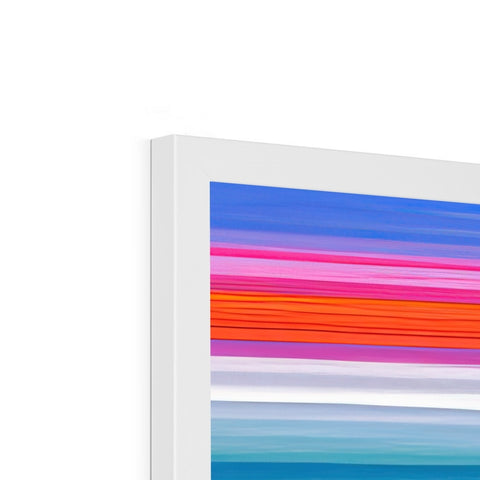 A white paper with colored paint on an apple background on a paper desktop.