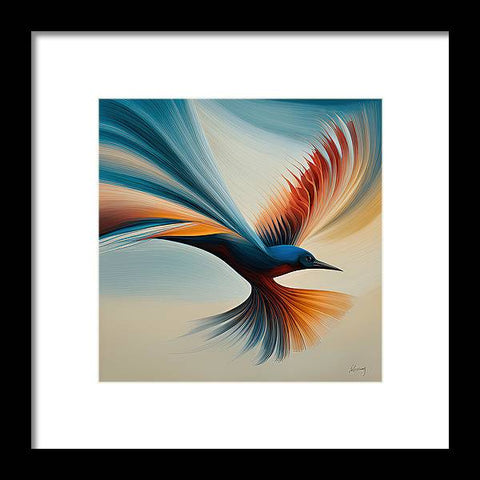 Abstract Bird Flying Painting - Framed Print