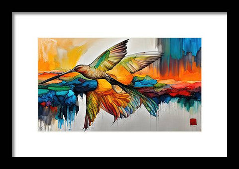Abstract Cool Creative Bird Art - Framed Print