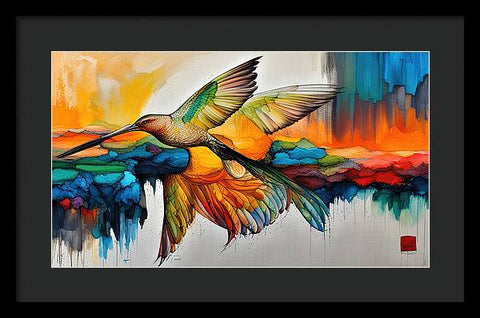 Abstract Cool Creative Bird Art - Framed Print