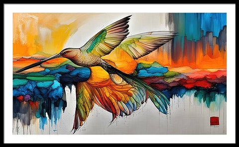 Abstract Cool Creative Bird Art - Framed Print