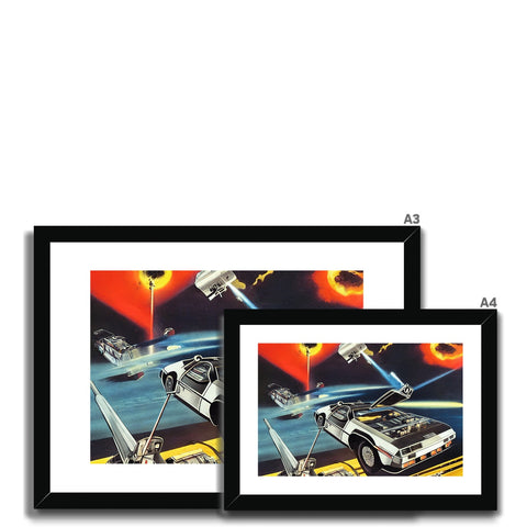 An image of a picture frame with an image of military jets, a black cat and