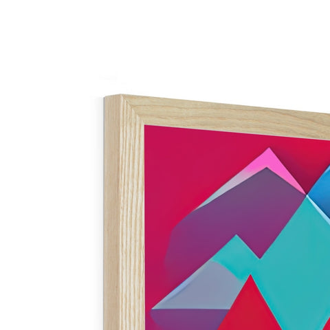 A beautiful colored artwork frame of wood and wood wood in a room with colored prints