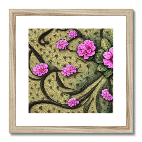 Art print with cross stitch on a picture of a cactus garden.