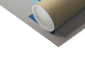 A blue and black tissue roll that is placed on toliet paper.