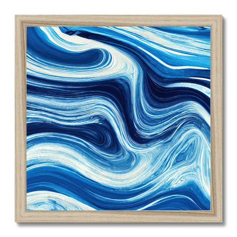An ocean shaped painting of waves with waves swirling around.
