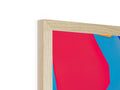 A wood framed wood frame made of a cut paper board and a chopping board on a