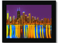 An image of the Chicago skyline on a large picture frame.