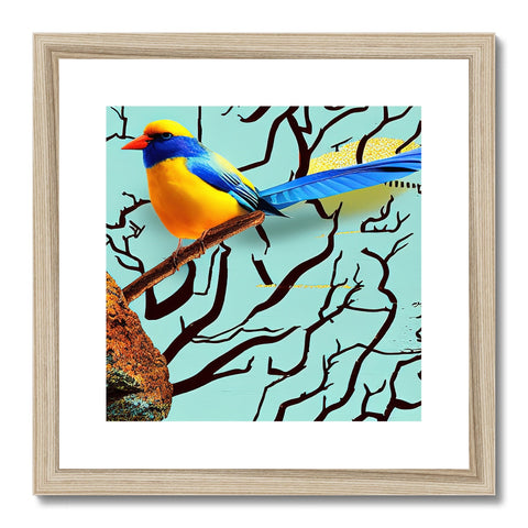 The art print is for a large bird sitting on a branch.