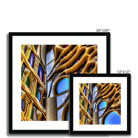 A picture of a wood frame with three views of trees on it.