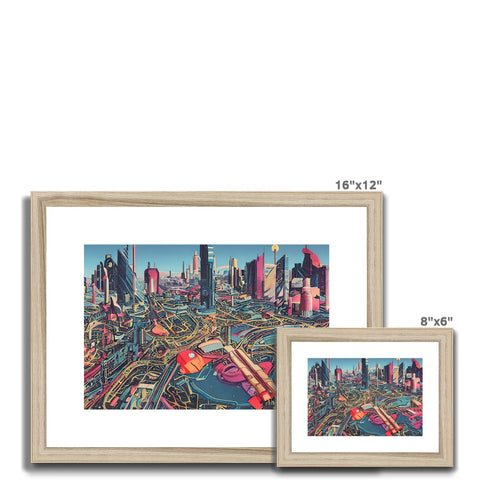 Three different types of colored wooden artwork sitting in a picture frame.