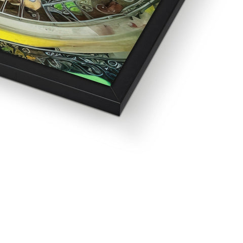 A glass display screen sitting on top of a photo frame