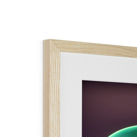 A picture of some wood decorations on a white frame in a photo frame