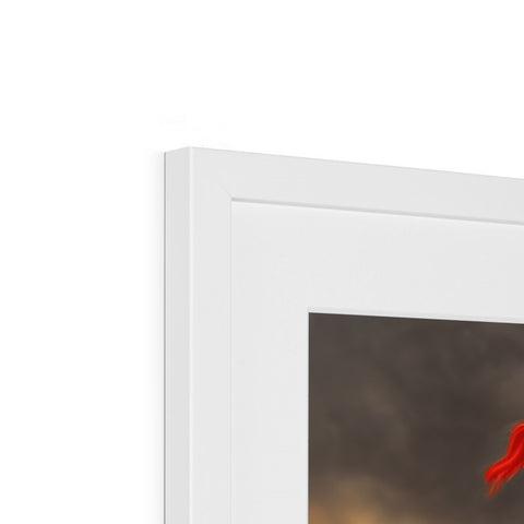 An image of a picture frame that contains a red framed piece of artwork (photo)