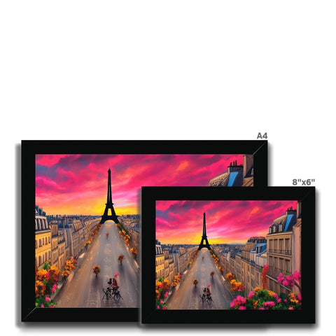 A set of two different screen monitors display a digital painting in a photo frame.