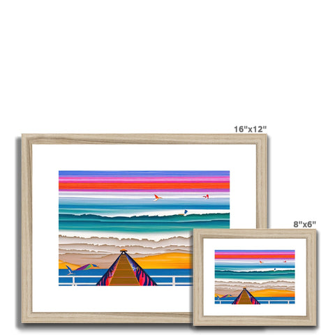 An art print looking at three sail boats standing outside side to side.