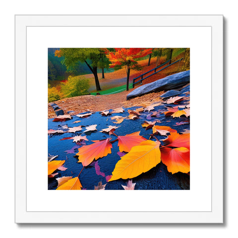 Art print of the leaves on a tree covered in fall foliage.