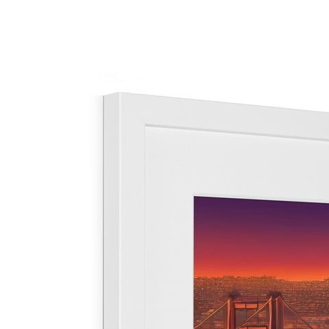 A picture frame holding an image on top of a wall.